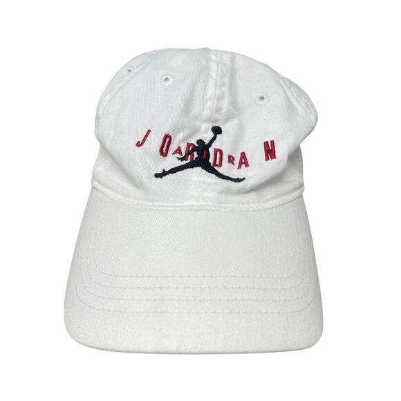Nike Air Jordan Hat Child Size White 100% Cotton Adjustable Hook & Loop Back - Picture 1 of 12